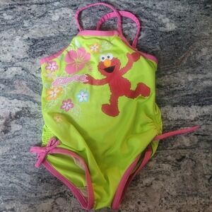 Y2K Sesame Street Elmo Swimsuit One Piece Girls 24 Months